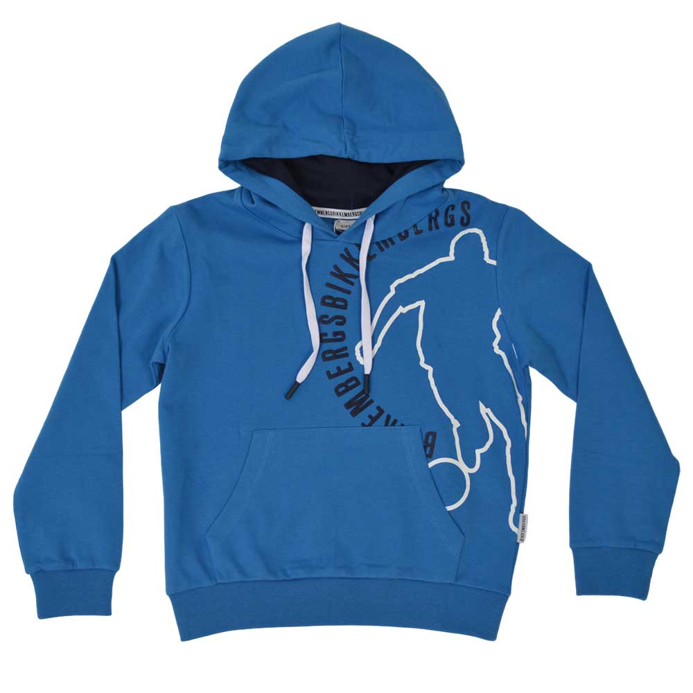 Hooded sweatshirt from the Bikkembergs children's clothing line, with logo printed on one side in...