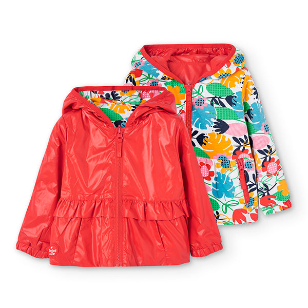 
Windbreaker of the Clothing Line Bambina Boboli, reversibie, with cotton interior. Hood and zip ...