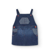 Stretch denim strapless dress for newborns