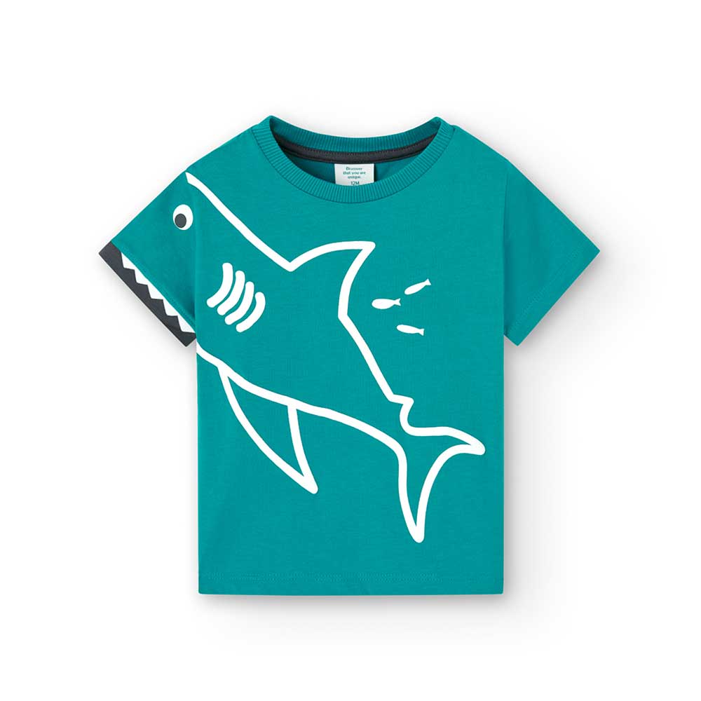 
Short-sleeved t-shirt from the Boboli children's clothing line, with embossed and contrasting co...