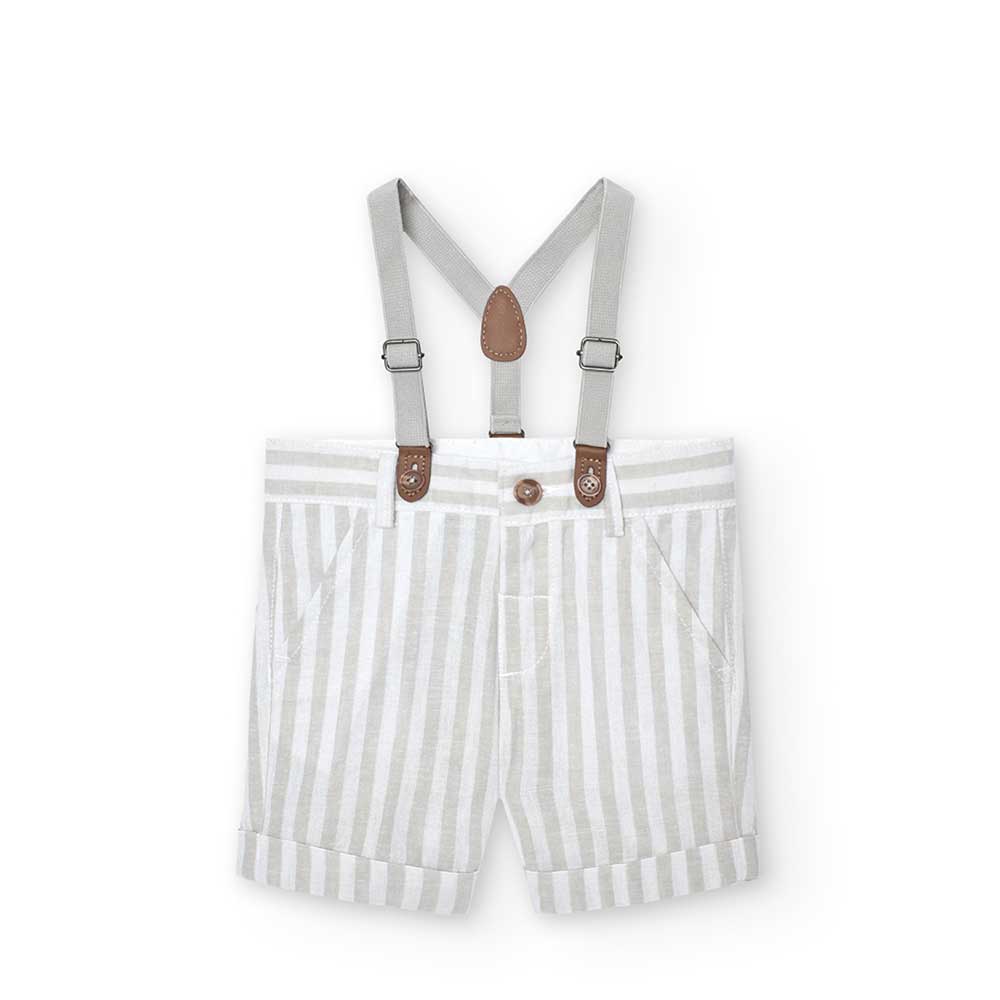 
Bermuda shorts in linen blend from the Boboli children's clothing line, with a striped pattern i...