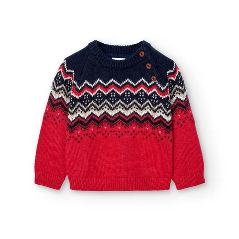 Jacquard knitted sweater for boys