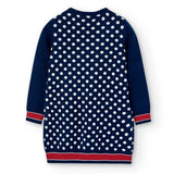 Polka dot knitwear dress for girls