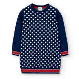 Polka dot knitwear dress for girls