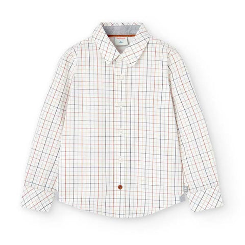 Checked poplin shirt for boys