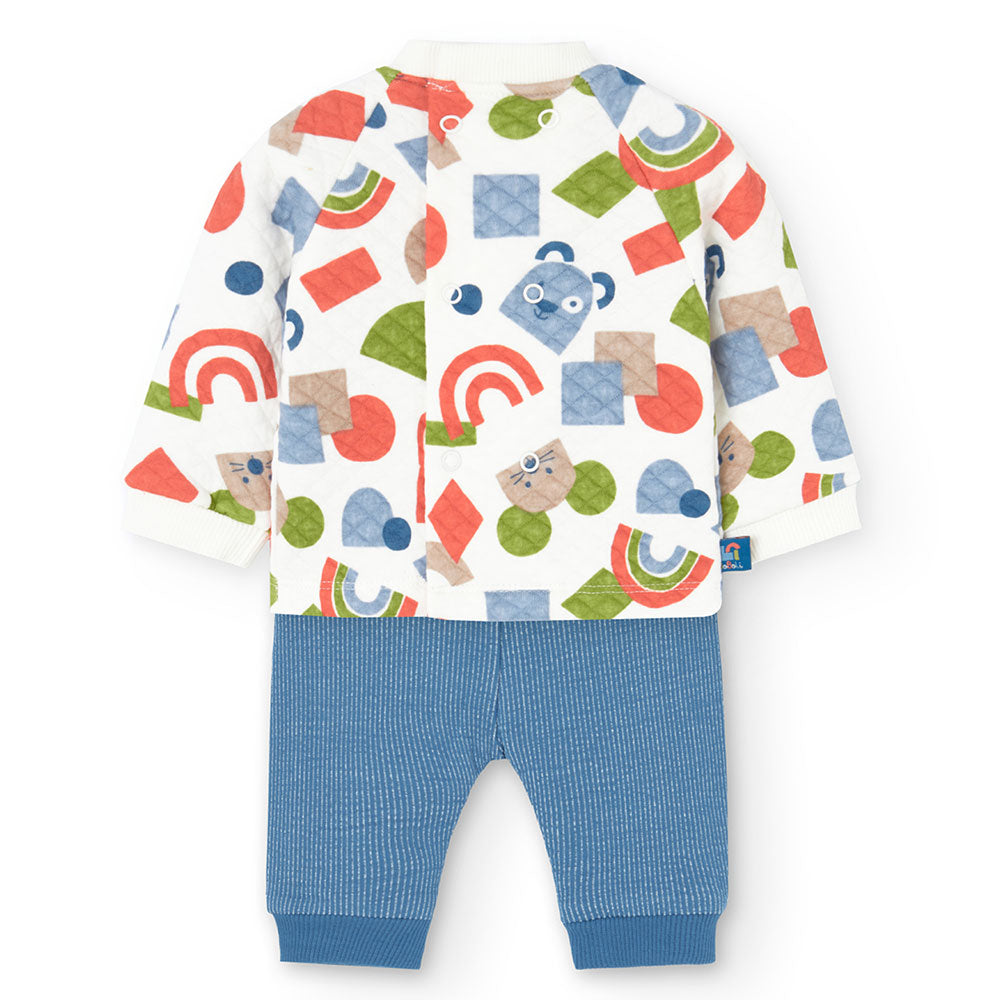 
Two-piece suit from Boboli Children's Clothing Line, consisting of quilted sweatshirt and plain ...