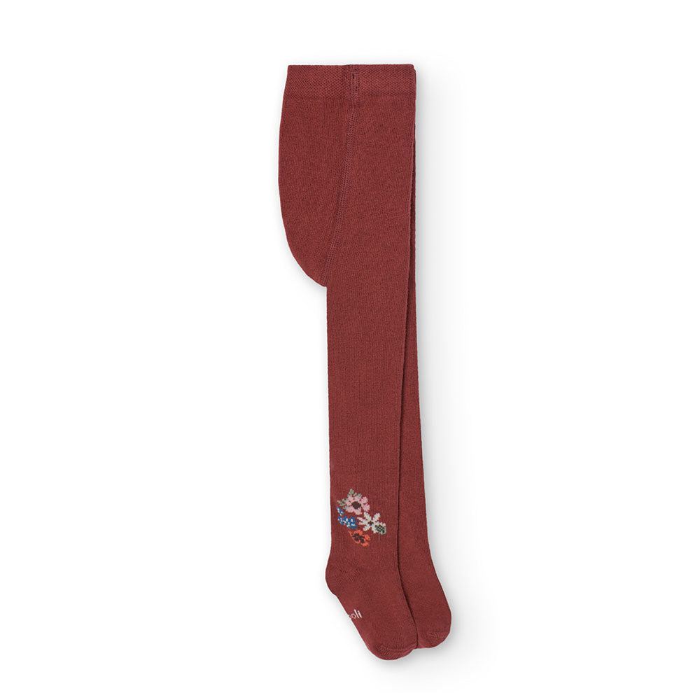 
Tights from the Boboli Children's Clothing Line, with brown bottoms and a pattern of small flowe...