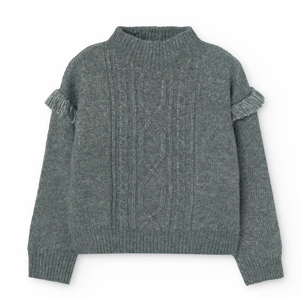 
Sweater from the Boboli Girls' Clothing Line, short model with half neck and cable knit.

 

Com...