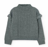 Fringe knit sweater for girl