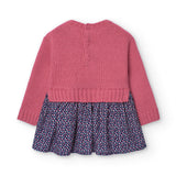 Combination knitwear dress for baby girl