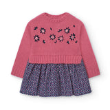 Combination knitwear dress for baby girl