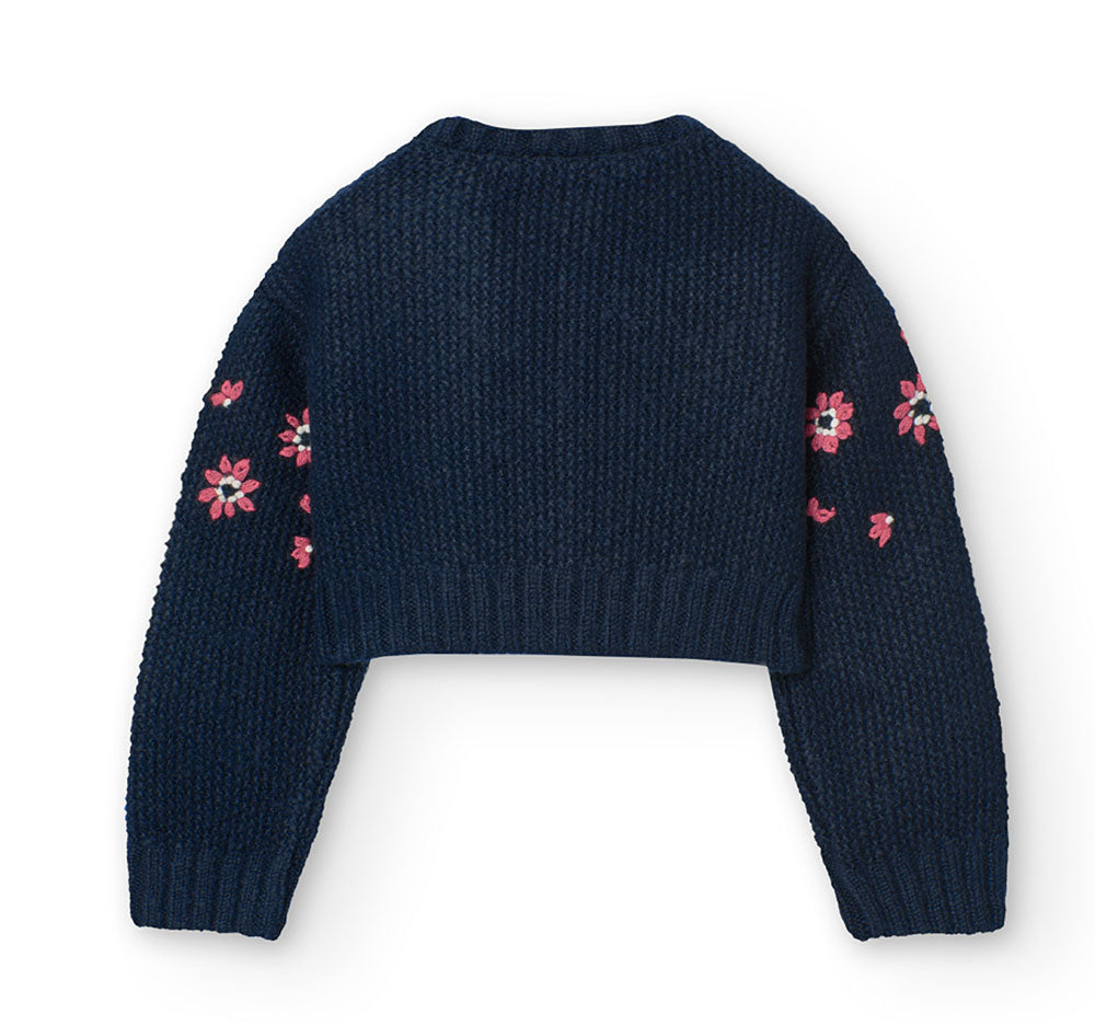 
Short cardigan from the Boboli Children's Clothing Line, with embroidered flowers on the front, ...