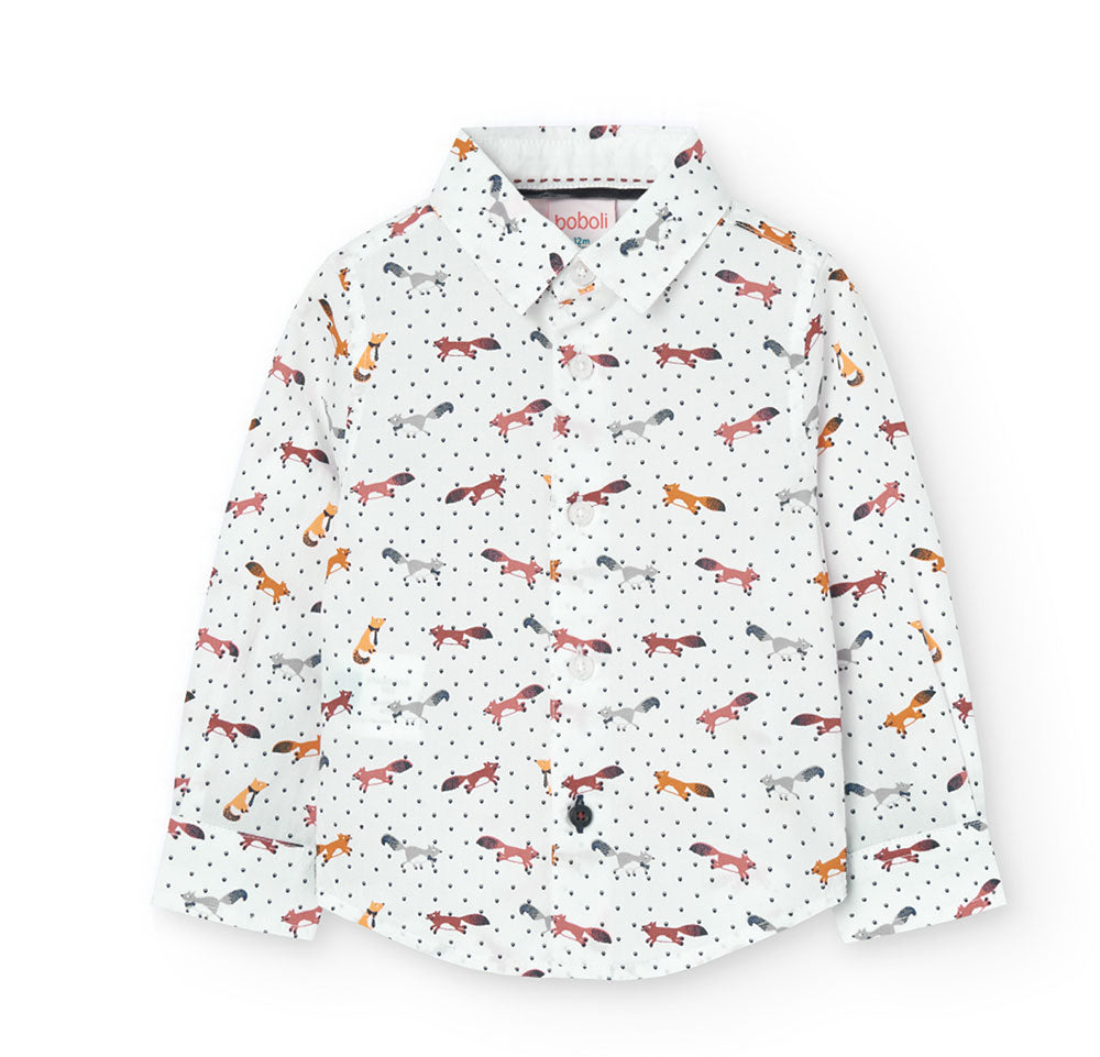 Long-sleeved shirt, from the Boboli Children's Clothing Line, with a pattern of small colorful fo...