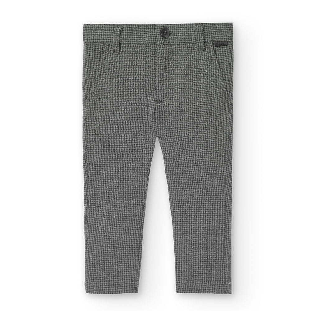 Boboli Children's Clothing Line wool pants with houndstooth pattern, small pockets on the front a...