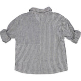 S/L OVER STRIPED LINEN BLEND SHIRT