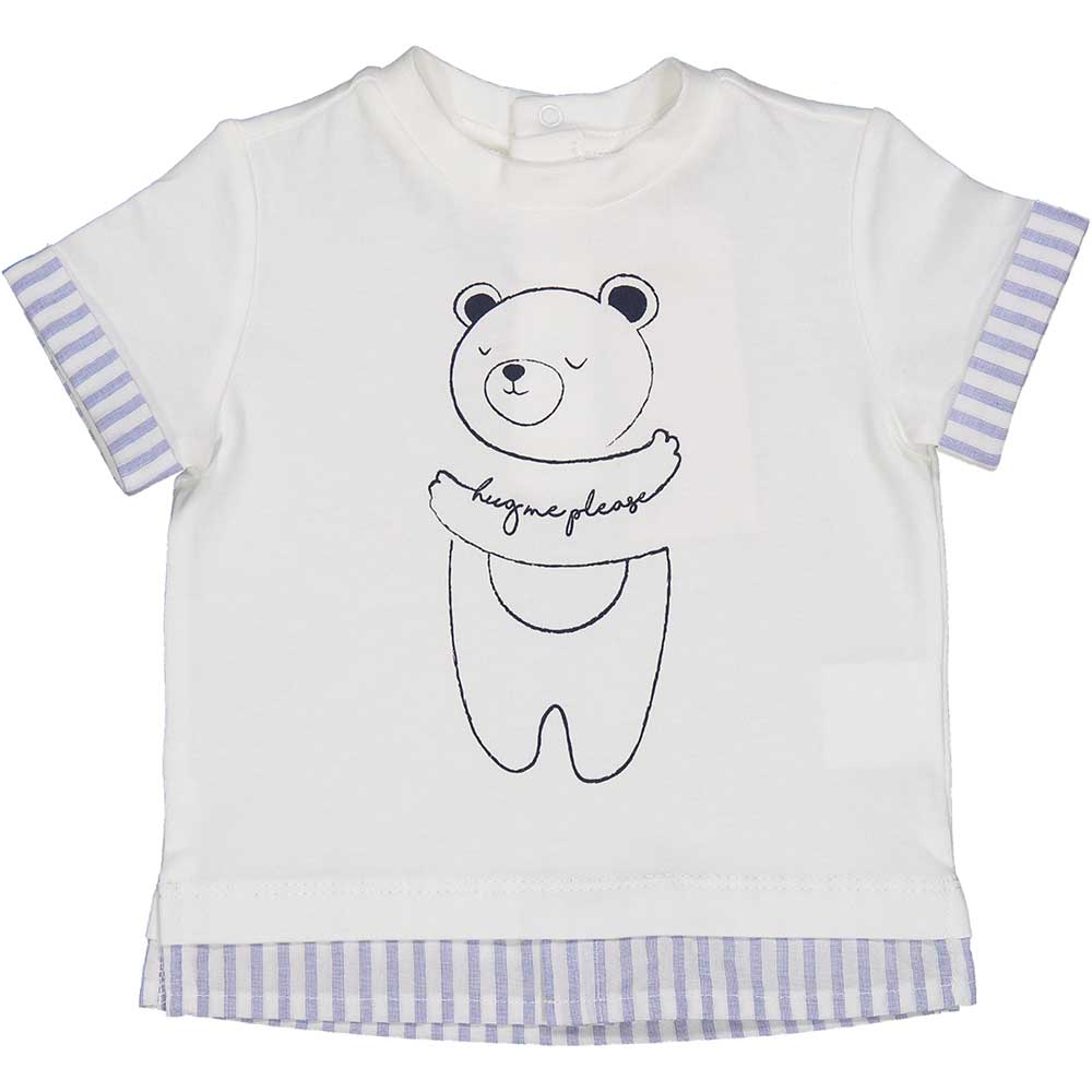 
T-shirt from the Birba children's clothing line, short sleeve with teddy bear printed on the fro...