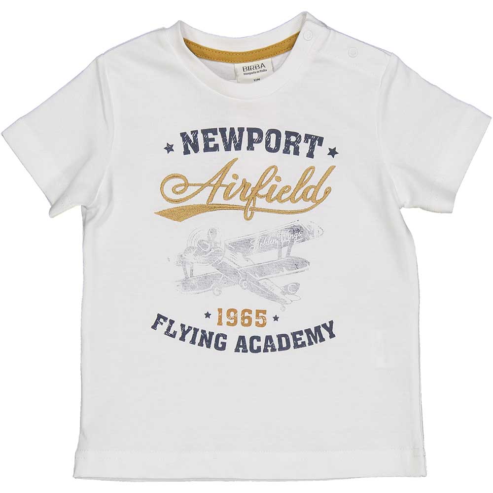 T-shirt from the Birba children's clothing line, with embossed embroidery on the front and colore...