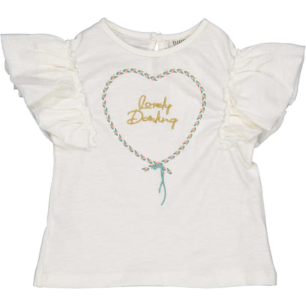 T-shirt from the Birba Girls' Clothing Line, with voilant on the straps and golden writing in rel...