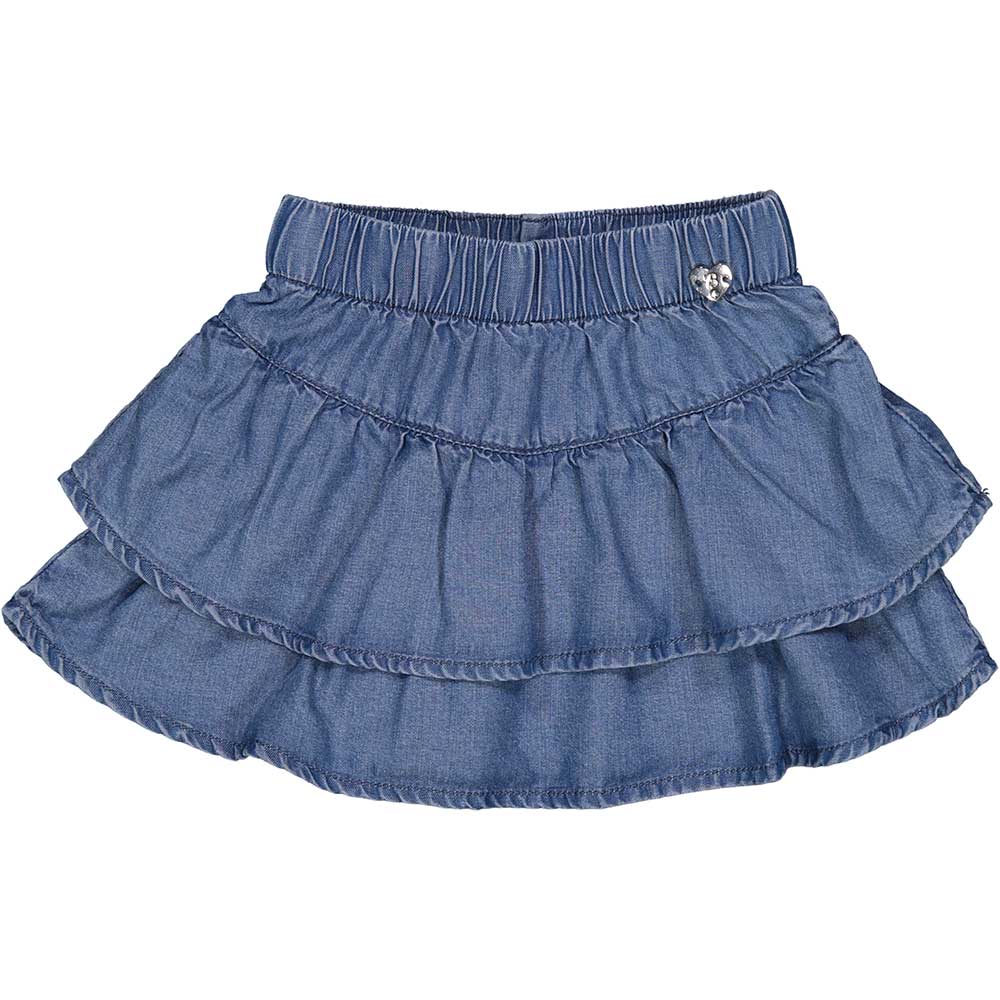 Two-tiered skirt from the Birba Girls' Clothing Line, with elastic waist.
Composition: 100% LYOCELL