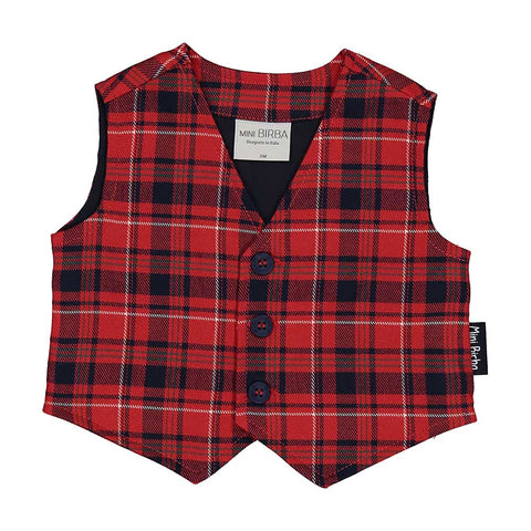 STRETCH TARTAN VEST