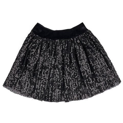 MINI SKIRT SEQUINS BLACK