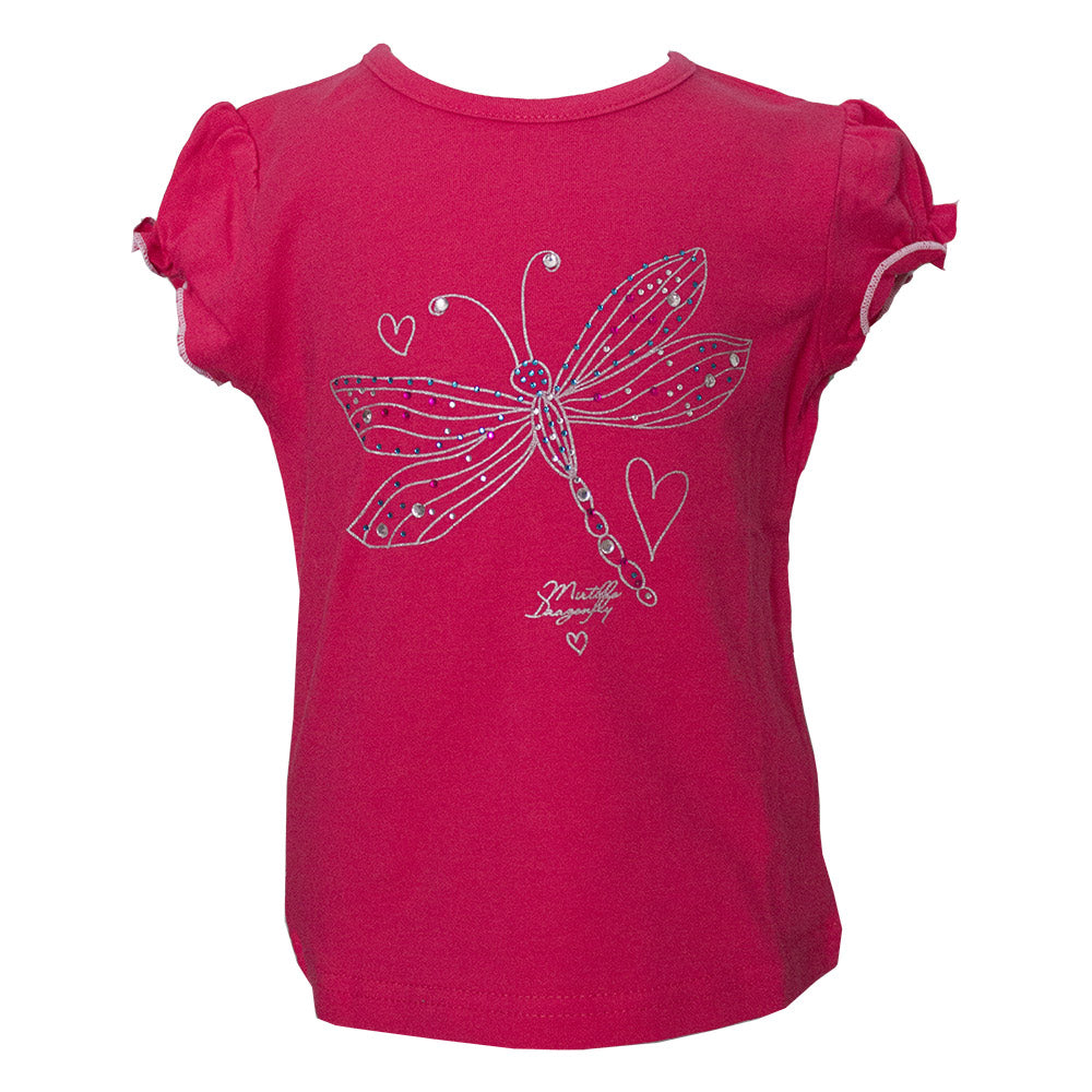 
  T-shirt of the girl's clothing line Mirtillo, solid colour with coloured print,
  embellished ...
