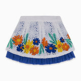 COTTON AND TULLE CANVAS SKIRT