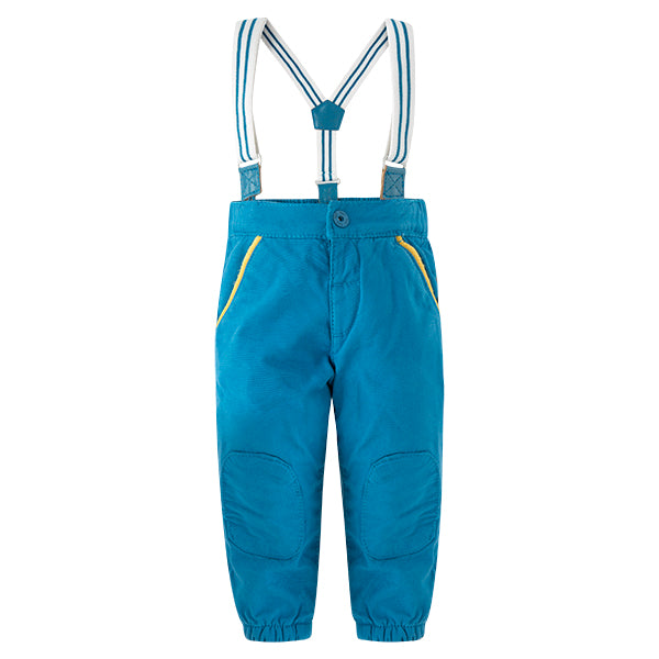 
  Children's Tuc Tuc Clothing line trousers with elastic waistband and suspenders,
  knee patche...