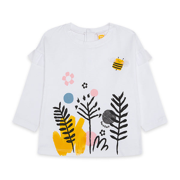 
  T-shirt from the Tuc Tuc Children's Clothing line, Bee Happy collection with tulle
  on the sl...