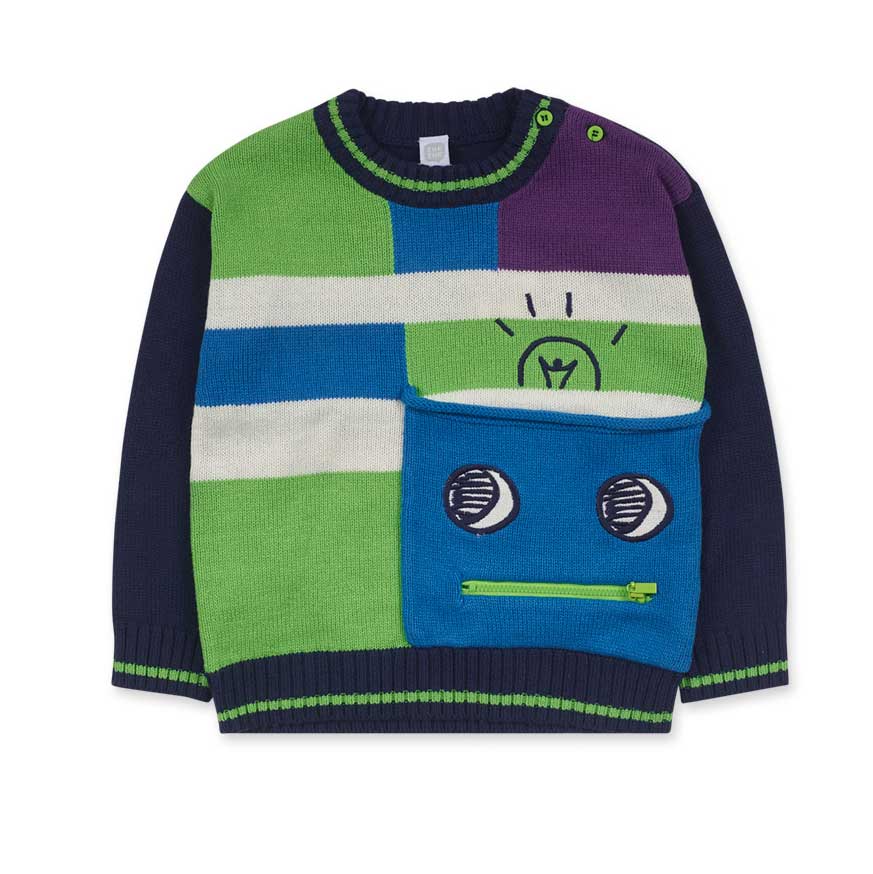 
Sweater from the Tuc Tuc children's clothing line, with front pocket with embroidery and zip. Ch...