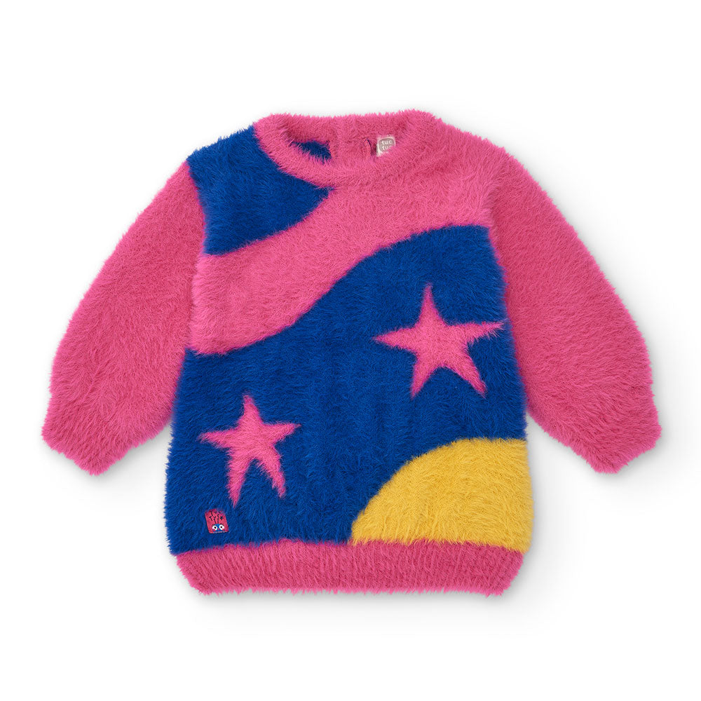 Little dress from the Tuc Tuc Girl's Clothing Line, in soft knit, with star pattern on a fuchsia ...